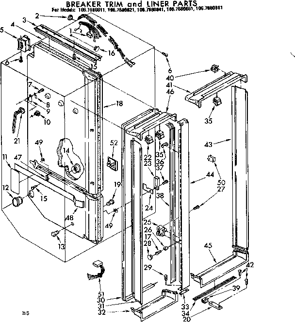 Breaker trim and liner parts