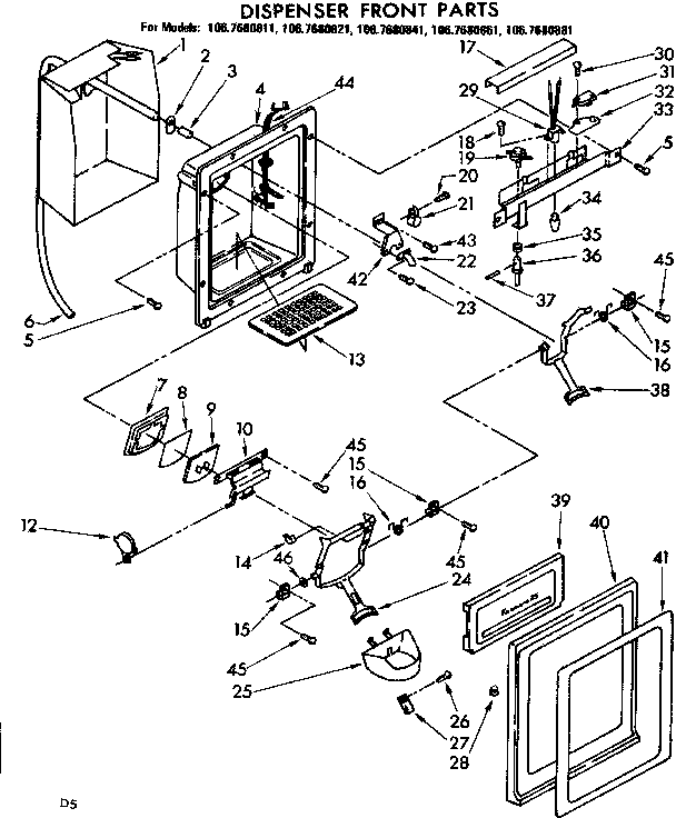 Dispenser front parts
