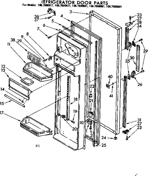 Refrigerator door parts
