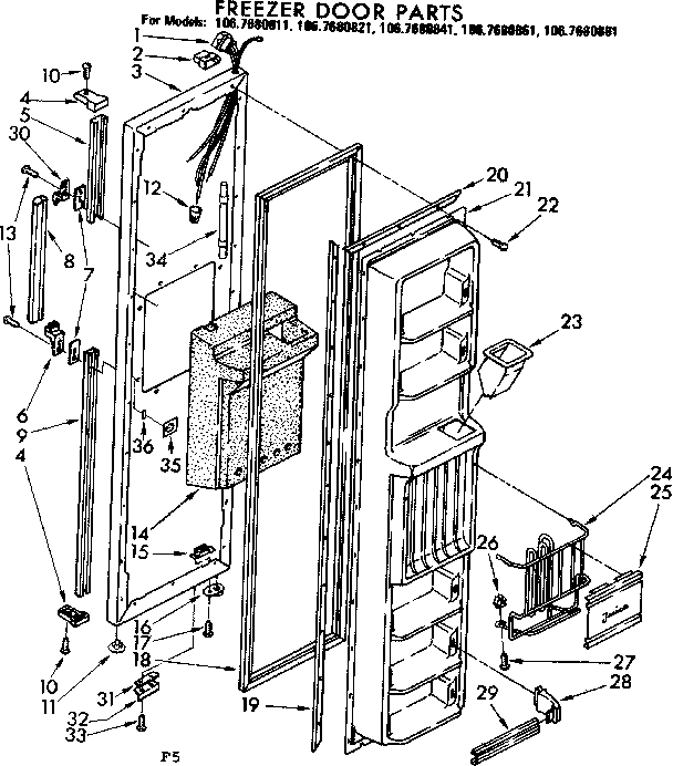 Freezer door parts