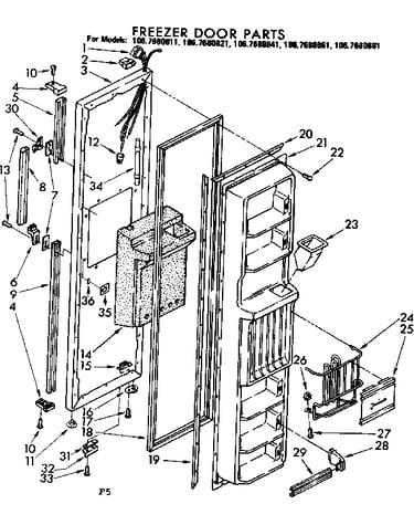 Freezer door parts