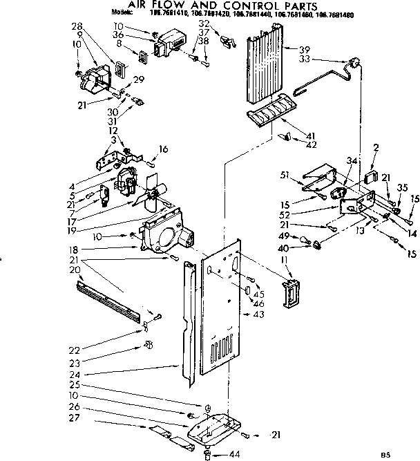 Air flow and control parts
