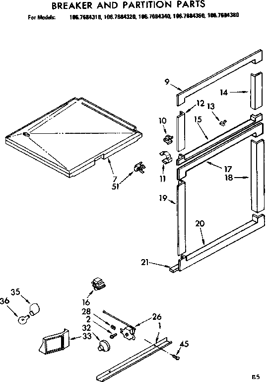 Breaker and partition parts
