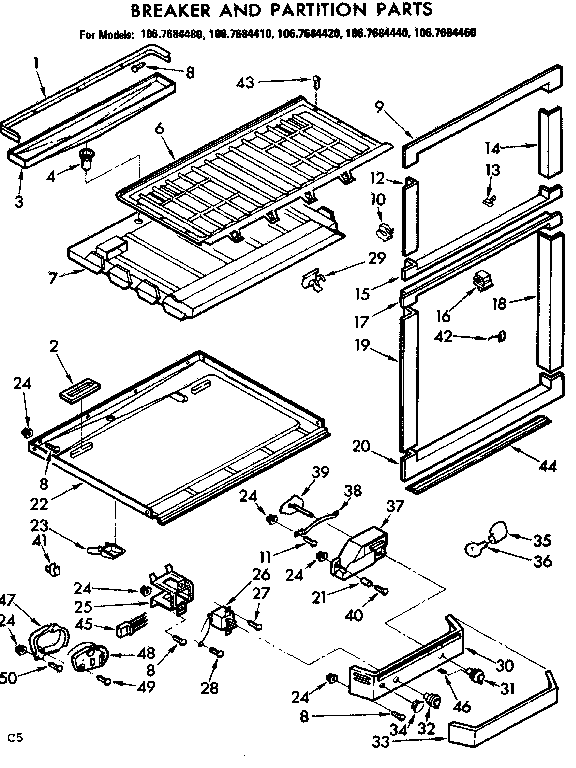 Breaker and partition parts