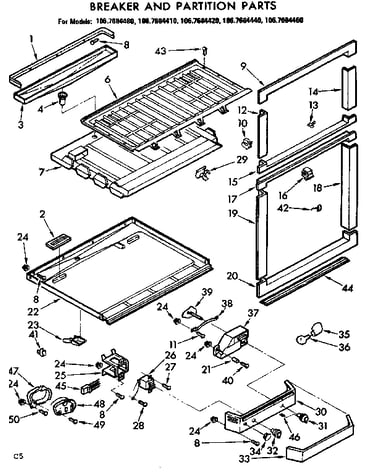 Breaker and partition parts