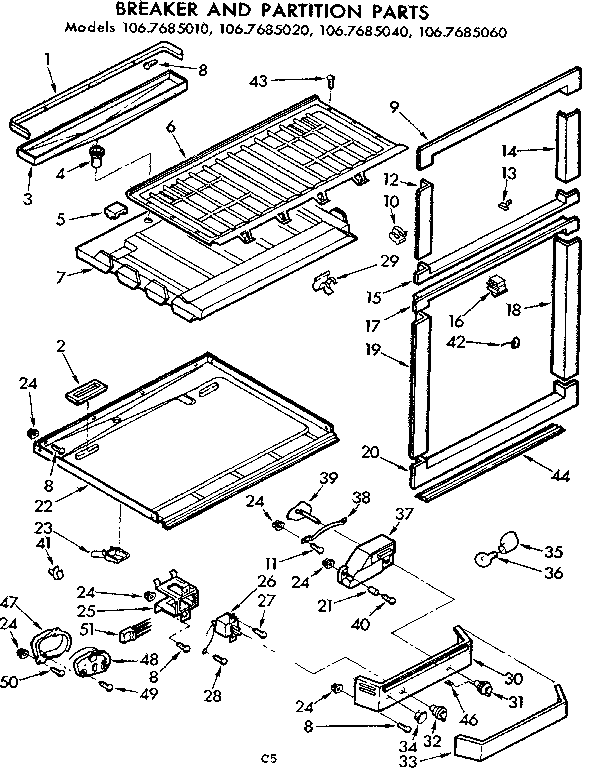 Breaker and partition parts