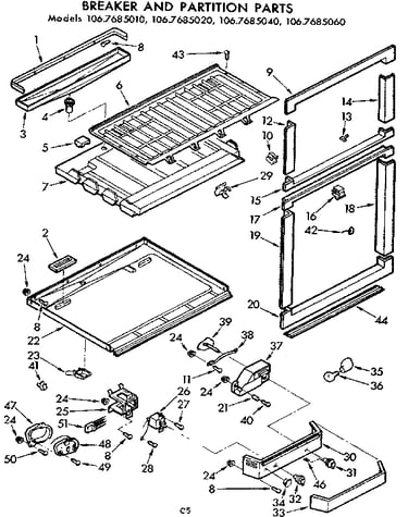 Breaker and partition parts