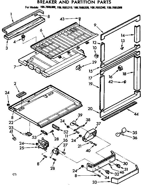 Breaker and partition parts