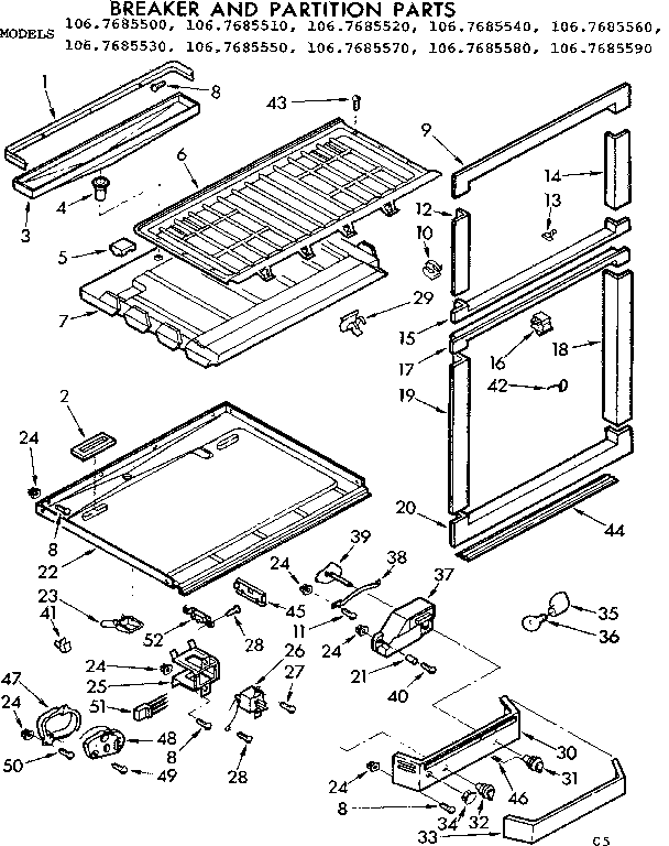 Breaker and partition parts