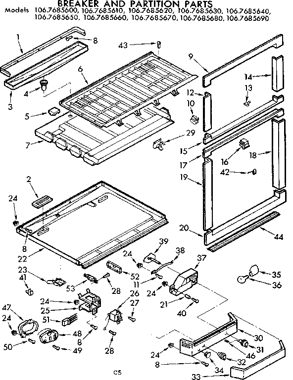 Breaker and partition parts