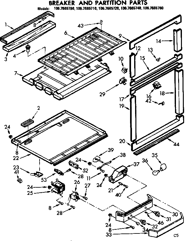 Breaker and partition parts