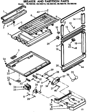 Breaker and partition parts