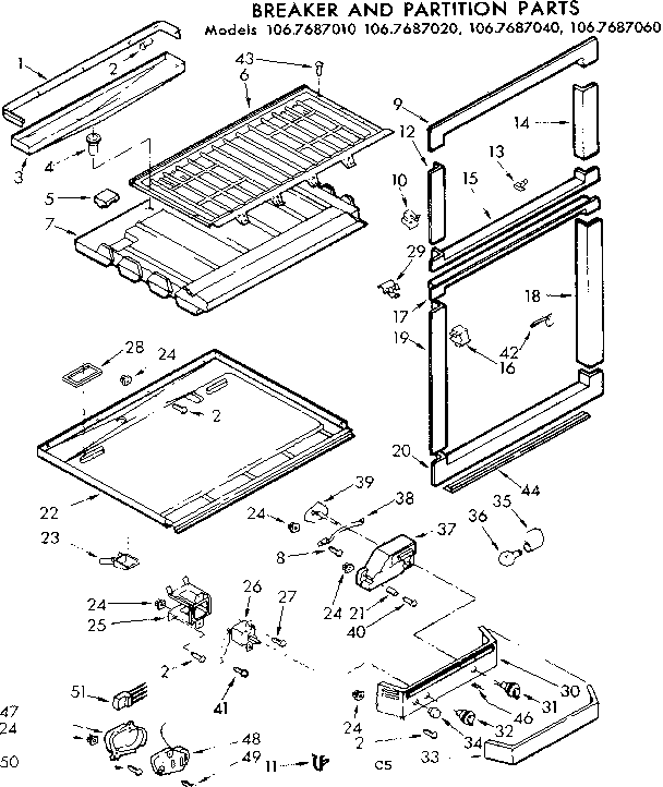 Breaker and partition parts