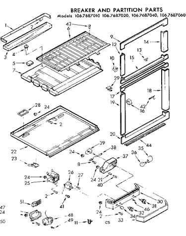 Breaker and partition parts