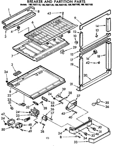 Breaker and partition parts