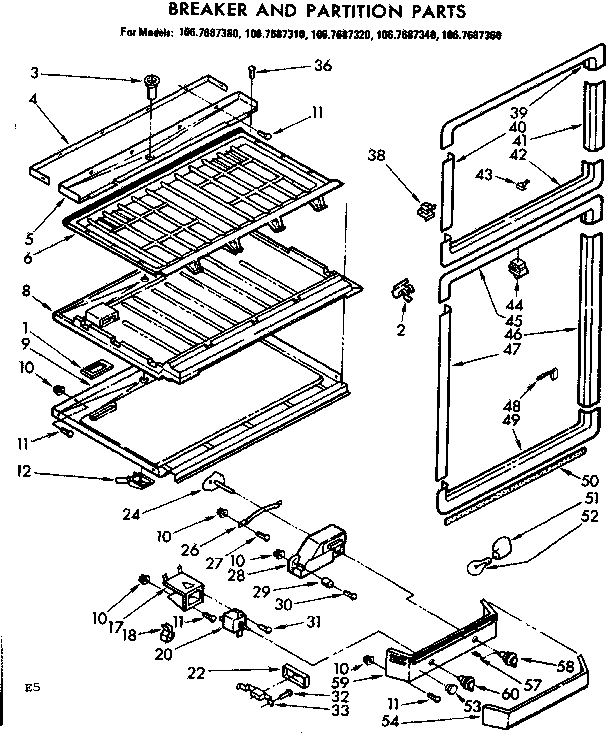 Breaker and partition parts