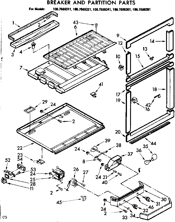 Breaker and partition parts