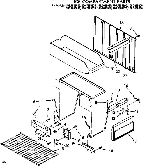 Ice compartment parts