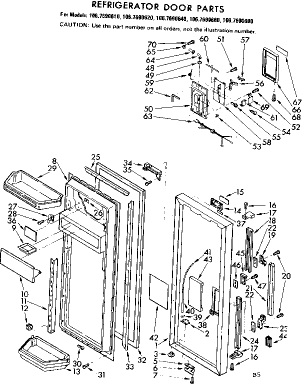 Refrigerator door parts