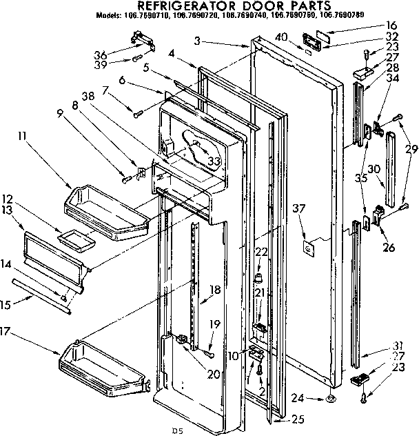Refrigerator door parts