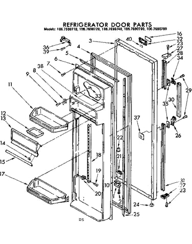 Refrigerator door parts