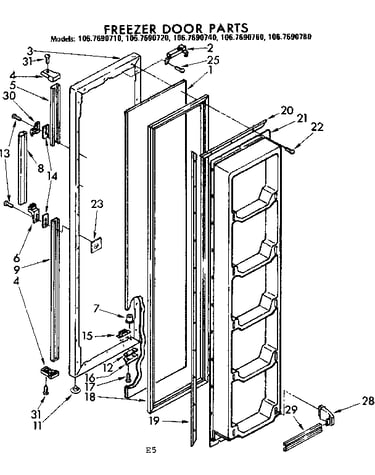 Freezer door parts