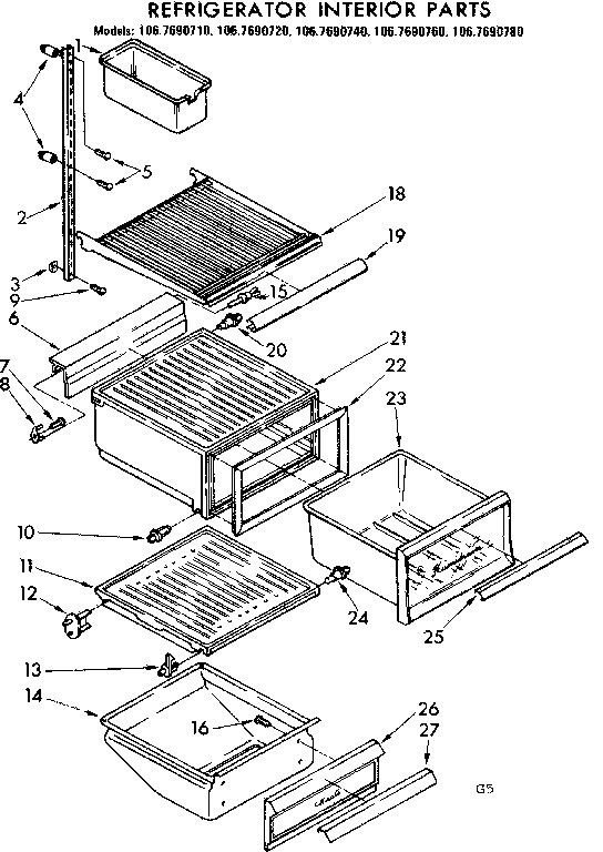 Refrigerator interior parts