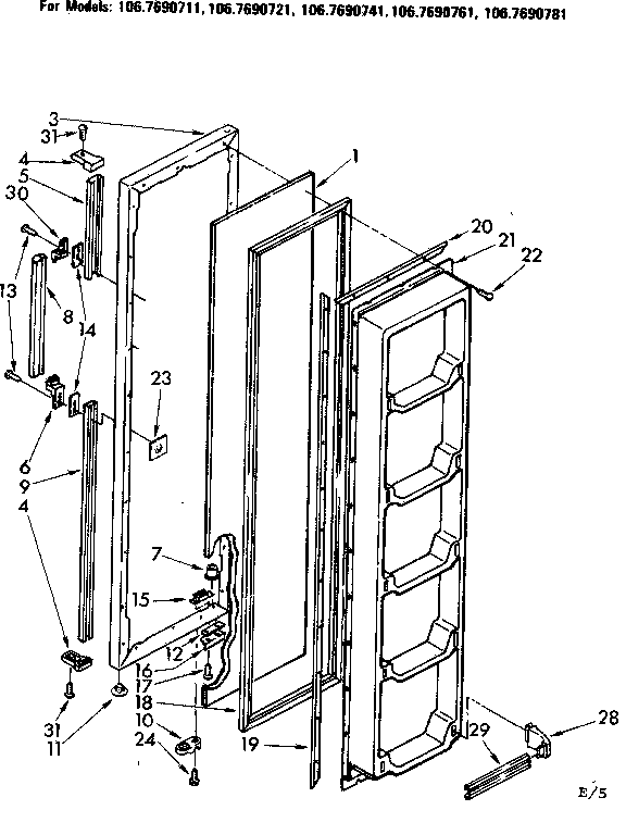 Freezer door parts