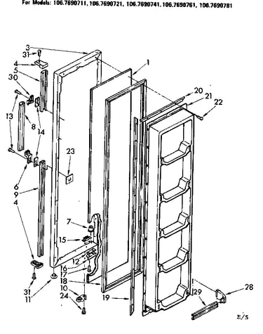 Freezer door parts