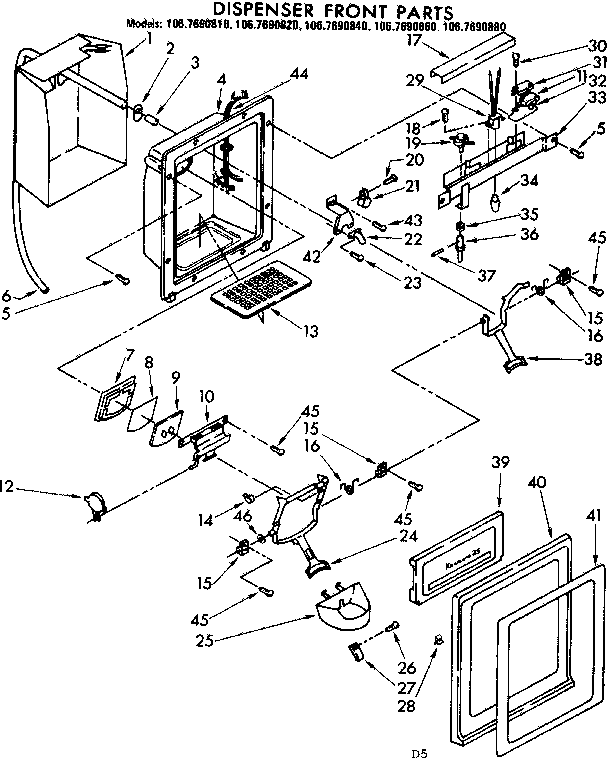 Dispenser front parts