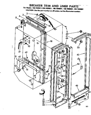 Breaker trim and liner parts