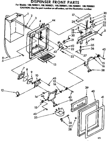 Dispenser front parts