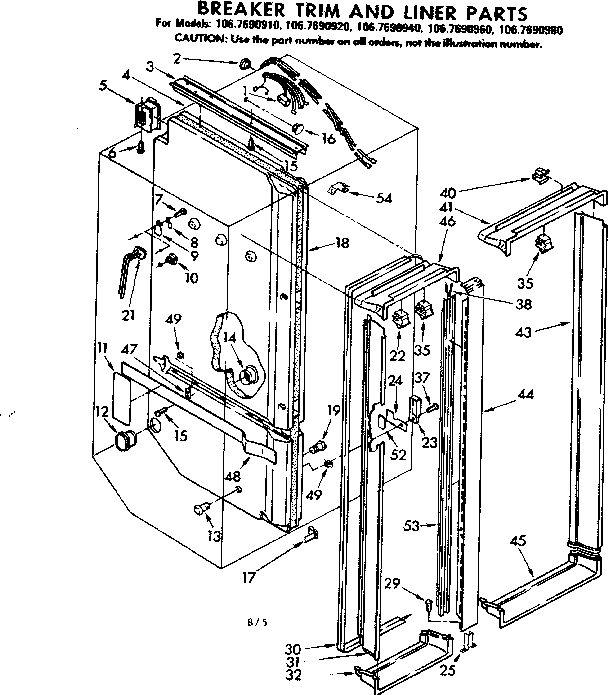 Breaker trim and liner parts