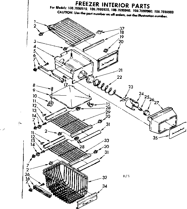 Freezer interior parts