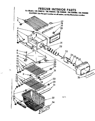 Freezer interior parts