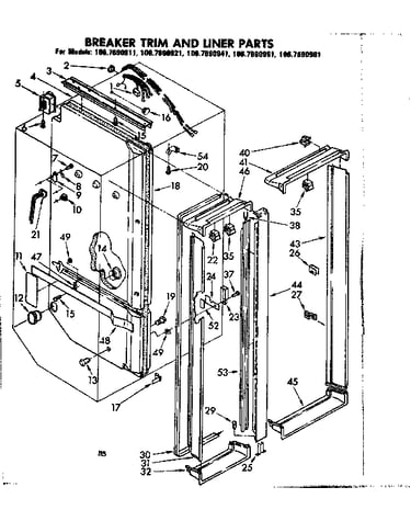 Breaker trim and liner parts