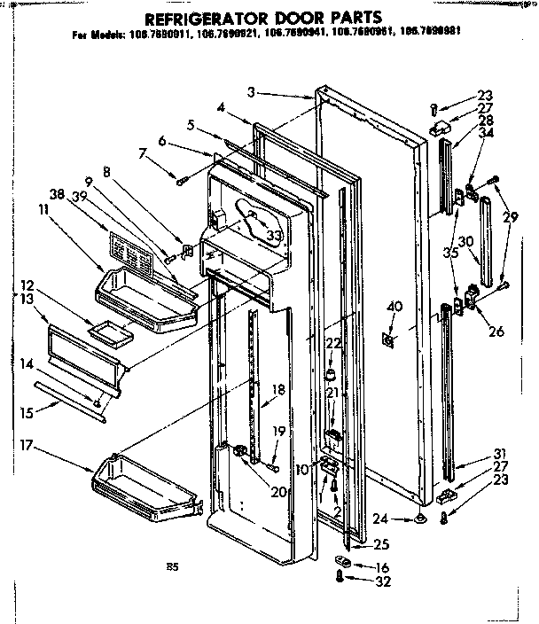 Refrigerator door parts