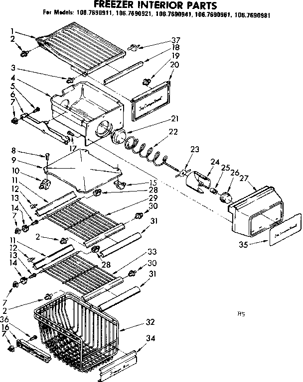 Freezer interior parts