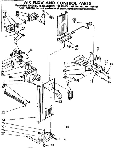 Air flow and control parts