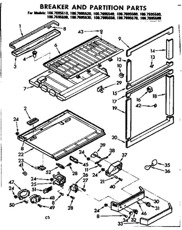 Breaker and partition parts