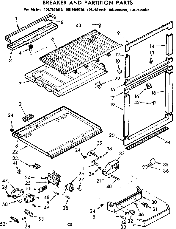 Breaker and partition parts