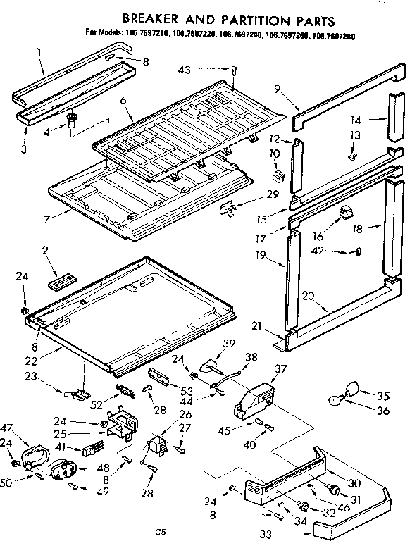 Breaker and partition parts