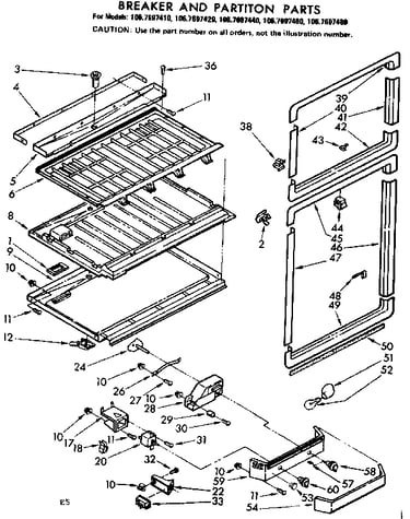 Breaker and partition parts