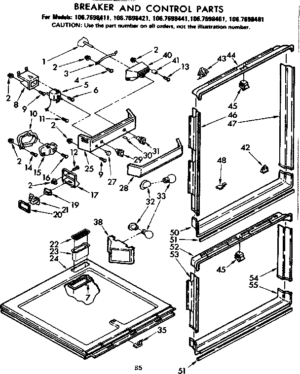 Breaker and control parts