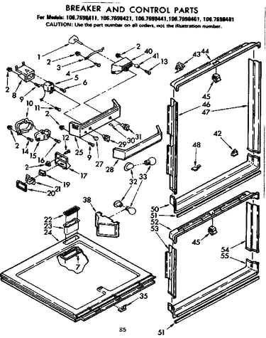 Breaker and control parts