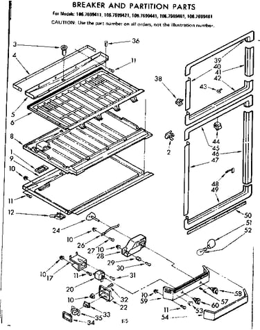 Breaker and partition parts