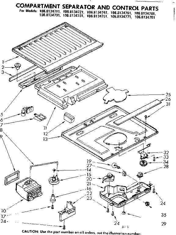 Compartment separator & control parts