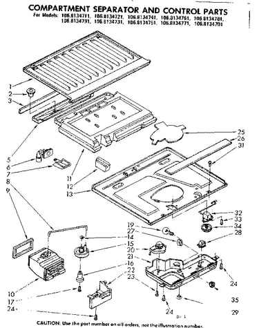 Compartment separator & control parts