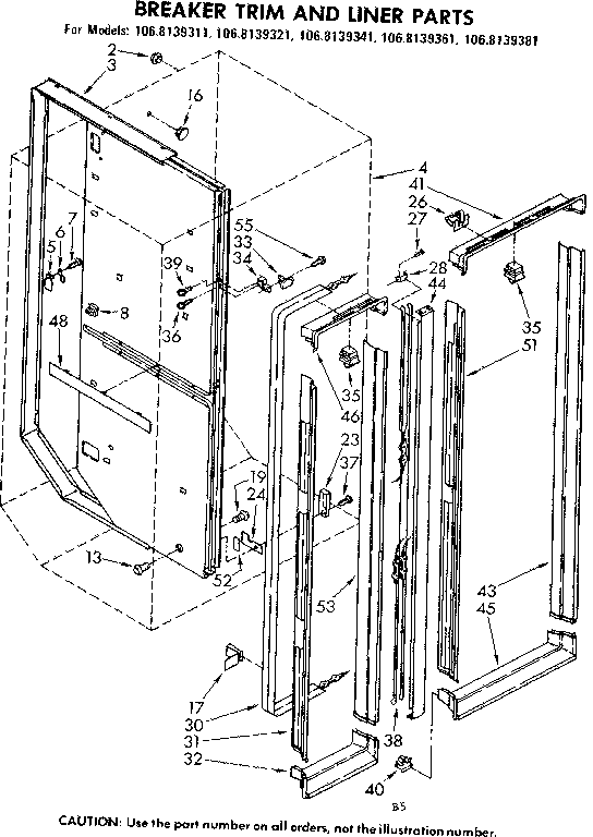 Breaker trim and liner parts