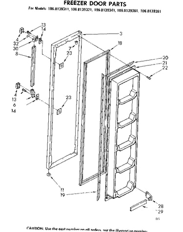 Freezer door parts